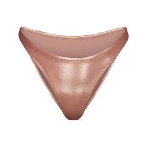 SKIMS Metallic Swim Dipped Mid Waist Bottoms